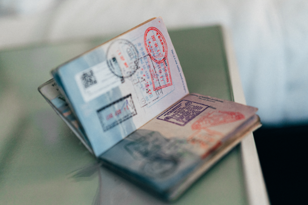 passport with many travelling stamps